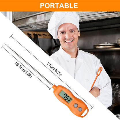Digital Meat Thermometer Backlight,Waterproof Instant Read Food Thermometer for Cooking Grilling BBQ Baking Liquids Beef Turkey (Orange)