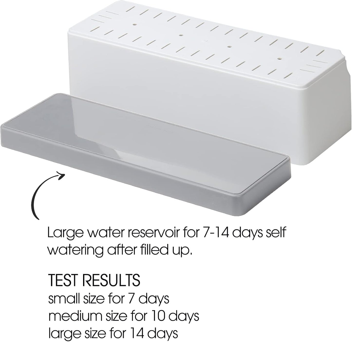Self Watering Planters Pots for Indoor Plants, 7 Pack Plastic Planter Box Flower Pots for Indoor Outdoor Plants, Rectangle Herb Planter Window Boxes Planterswith Drainage, Light Gray Tray