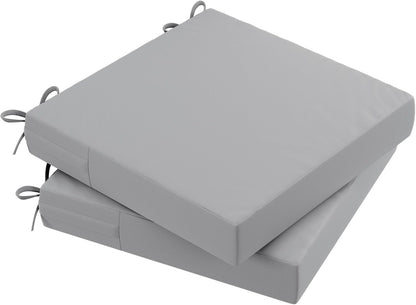 AAAAAcessories Outdoor Seat Cushions for Chairs, Waterproof, Fade-Resistant Patio Furniture Replacement Cushions, 19" x 19" x 3", Set of 2, Gray