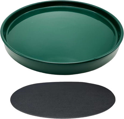 Ceramic Plant Saucer Pot Tray 12 Inch, Planter Saucers 4 5 6 7 8 9 10 11 12 13 Inch for Indoors Outdoor, Durable Sturdy Flower Drainage drip Water Tray for Glazed Pots Base (12.7 Inch-Green)