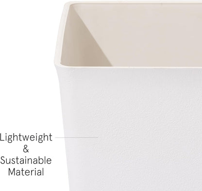 LA JOLIE MUSE 26 inch White Tall Planters for Outdoor Plants,Set of 2 Large Planters for Indoor Plants,V Shaped Tree Planters for Front Door, 26'' White With Tray