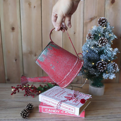 Cute Small Watering Can Indoor Plants Garden Metal Decorative Watering Cans for Outdoor Plants Bonsai Outdoor Garden Flower Decorative (Red, 1.5L, 50.7 Oz)