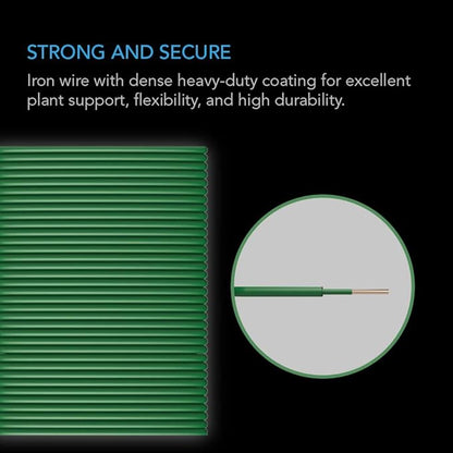 AC Infinity Heavy-Duty Twist Ties, 10m (32.8 ft.) All-Purpose Reusable Green Wire Plant Ties, for Gardening, Plant Support, and Home Office Organization