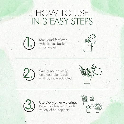 Organic Indoor Plant Food - All-Purpose Liquid Fertilizer - Best for Live Houseplants Indoors + Common Home Outdoor Plants in Pots (8 oz)