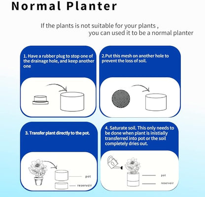 Nihow Self Watering Planter Accessory Set with Wick, Mesh - Enhance Your Plant's Growth and Health Easily