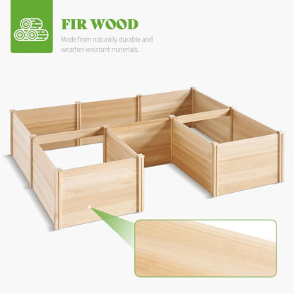 PaPaJet Wooden Raised Garden Bed for Outdoor, Deep Large Planter Box for Gardening, Vegetables, Flowers, Herbs（7.5× 6.0× 1.6FT）