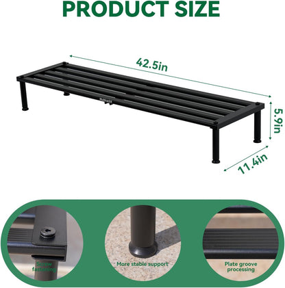 Metal Plant Stand, Rust-proof Aluminum Display Rack, Plants Display Stands Decoration Racks for Living Room Garden Balcony Patio (Black, 41.3Inch Low)