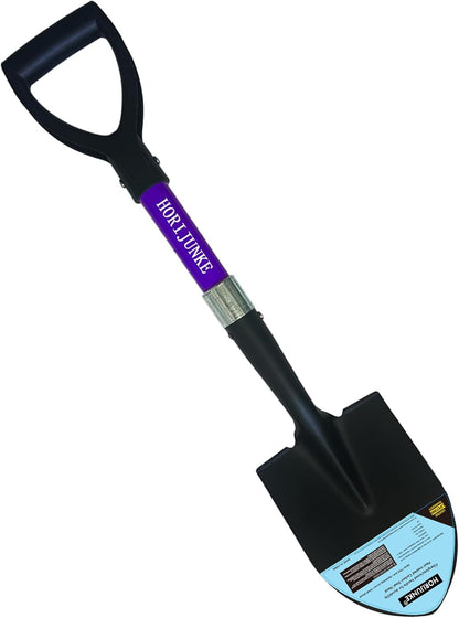 Beach Shovel, Round Small Head with Wooden D-Handle, Metal Garden Shovel for Gardening, 27 Inches Metal+FiberglassMetal+Fiberglass(Purple)