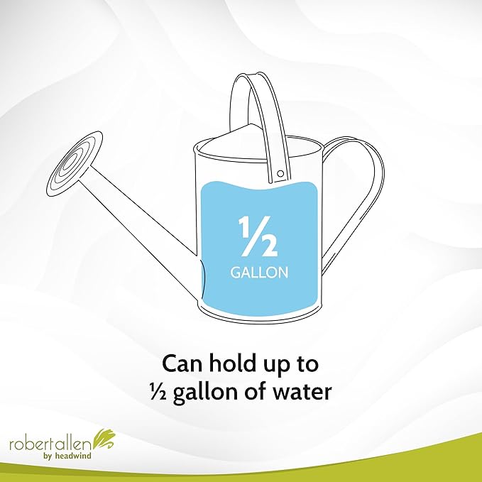 Headwind Willow Black Pearl 0.5 Gallon Galvanized Decorative Metal Garden Watering Can for Indoor & Outdoor Plant Care – Vintage Gardening Plant Watering Can by Robert Allen