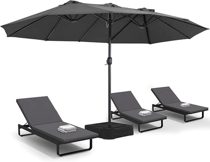 MASTERCANOPY Patio Outdoor Umbrella,15FT Double Sided Large Umbrella with Base