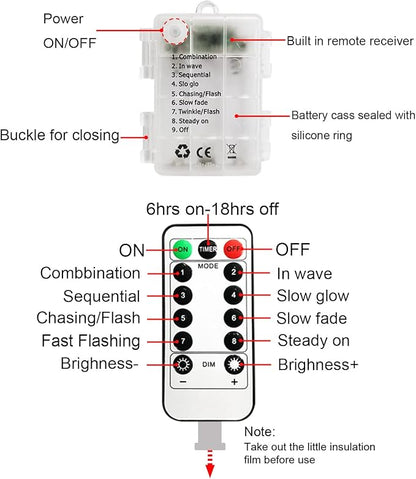 14ft Battery Operated 20 Hanging Bulb 100 LED String Lights, Vintage Commercial Battery Outdoor Lights for Indoor Outdoor Decorations Home, Bedroom, Patio, Balcony, Christmas Party (8 Modes)