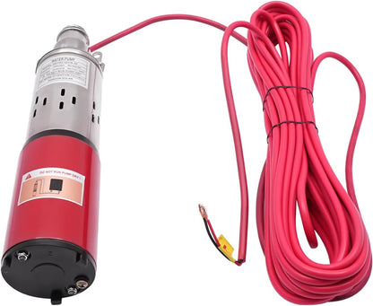 Deep Well Submersible Pump, DC 12V 250W Stainless Steel Water Pump, 6.6GPM Flow, 98ft Lift, for Farm Ranch Irrigation 3500 RPM