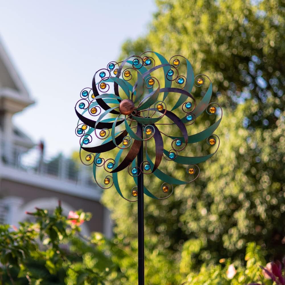 Stargarden Large Metal Wind Spinners for Outdoor, Metal Yard Art Wind Sculptures & Spinners for Yard and Garden Decorations (20x80 Inches)