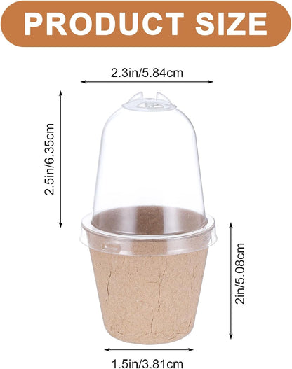 40pcs Biodegradable Seeding Starter Pots for Planting - 2.3" Plant Nursery Pots with Humidity Dome - Peat Pots for Seedlings Garden Vegetable Flower Germination