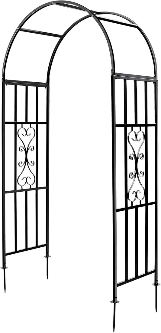 Arbors, Curved Metal Endurable Iron Trellis Plants Stand Use for Outdoor Garden Arbor Climbing Plants Wedding Arches Ceremony
