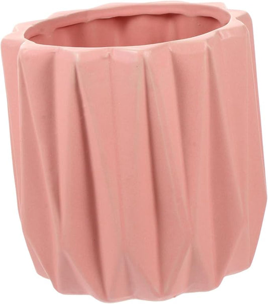 Modern Geometric Ceramic Flower Pot with Drainage and Tray Simple Planter for Bonsai and Indoor Plants Practical Decorative Flower Holder