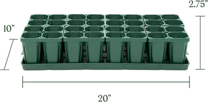 Vego garden Seedling Suite Products, 8 Pack Jumbo Seedling Trays with 10" x 20" Bottom Watering Trays