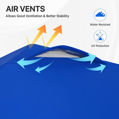 EAGLE PEAK Pop Up Canopy Tent with Wheeled Carry Bag, 8 Stakes, 4 Ropes, Easy Set Up Tent Canopy, 8x8 ft, Blue