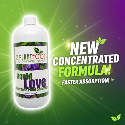 Liquid Love - All Purpose Liquid Fertilizer by GS Plant Foods (32 oz) - Natural Fertilizer for Vegetables, Herb Gardens, House Plants, Fruit Trees, Lawns & Shrubs
