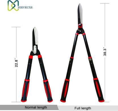 Garden Hedge Shears Heavy Duty with 22.8"-30.3" Extendable Handle, Plant Cutting Scissors -Lawn Pruners - Yard and Garden Tools