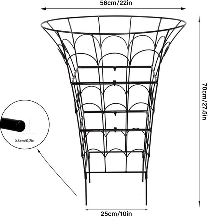 COOOXIM Peony Cages & Supports - Metal Plant Obelisk Trellis for Outdoor Use, 27.5 x 22 Inches, Perfect for Peonies, Roses, and Climbing Vines - Durable Garden Support Ring in M Shape