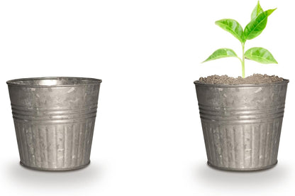 Headwind 4" Round Planter - Galvanized