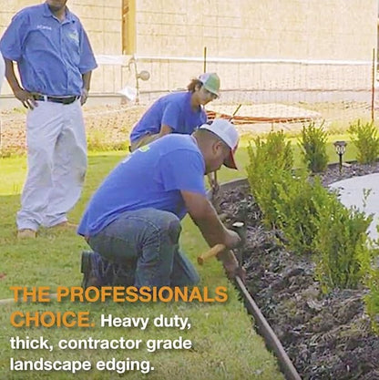 USA Made - Heavy Duty Landscape Edging, Garden Planter & Pathway Bender Board Edge Border Kit - Thick Terrace Board 3.3" H x 16'ft L - Includes 4 Stakes