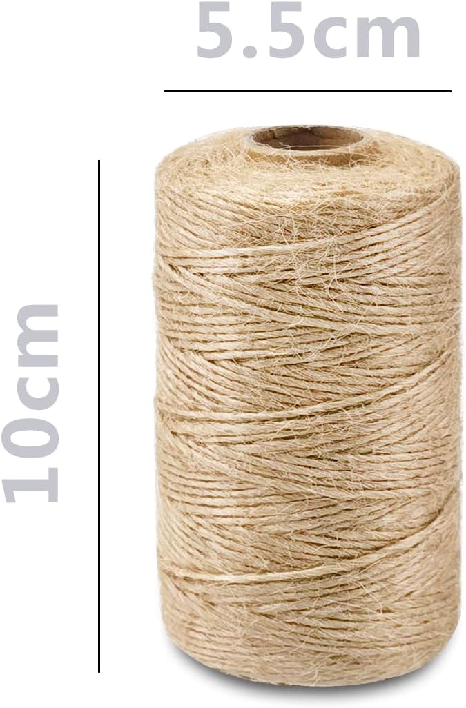 SMART&CASUAL 328Ft Jute Twine String Thin Natural Hemp Twine for Gift Wrapping Craft Plant Garden Christmas Handmade Arts Decoration Packing String Home decor (328 Ft (100M))