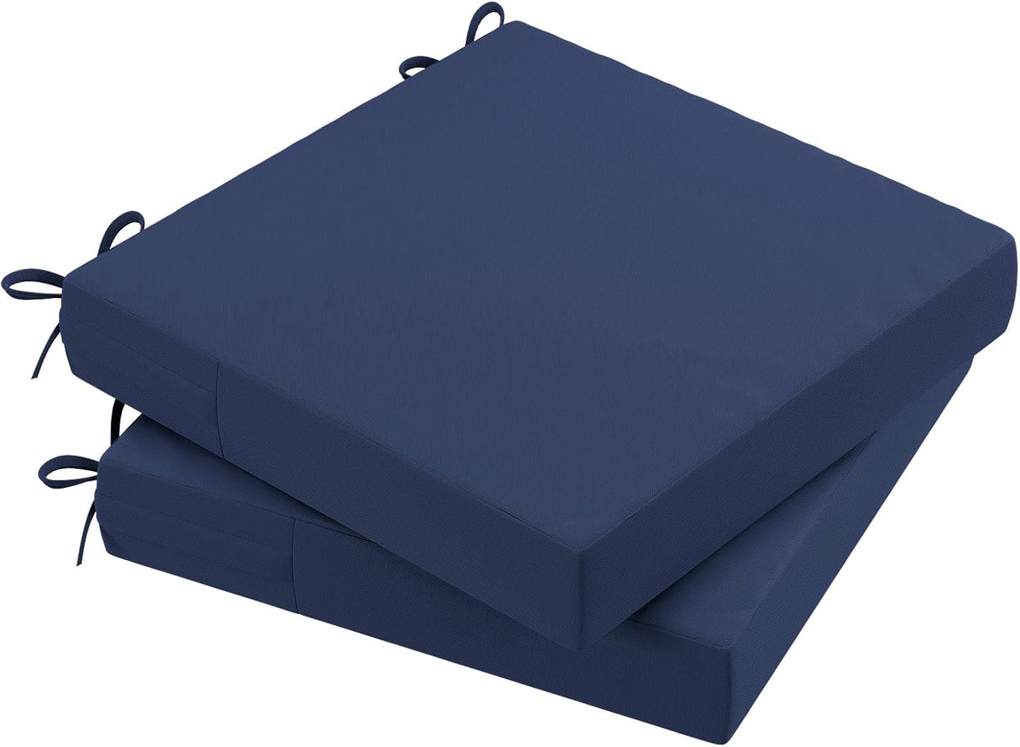 AAAAAcessories Outdoor Seat Cushions for Chairs, Waterproof, Fade-Resistant Patio Furniture Replacement Cushions, 19" x 19" x 3", Set of 2, Navy Blue