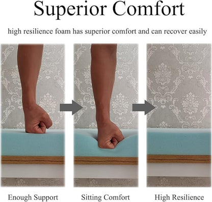 Bench Seat Memory Foam Chair Pads Non-Slip Rubber Back Indoor Swing/Settee Cushion 45 x 18 inch