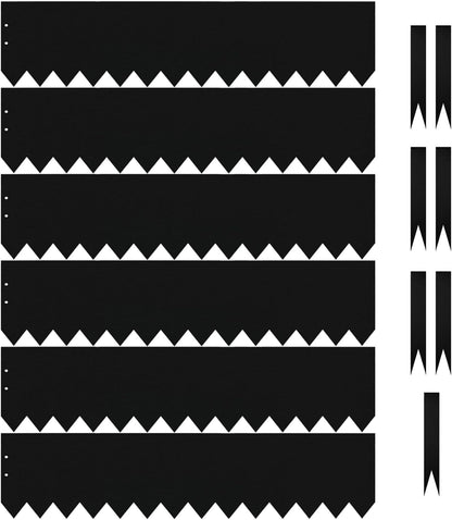 40" LX10 H Metal Landscape Edging, Heavy Duty Galvanized Steel Garden Edging,6 Pack Steel Landscape Edging with 7 Clips for Lawn, Flower Bed, Yard (Black)