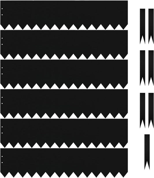 40" LX10 H Metal Landscape Edging, Heavy Duty Galvanized Steel Garden Edging,6 Pack Steel Landscape Edging with 7 Clips for Lawn, Flower Bed, Yard (Black)