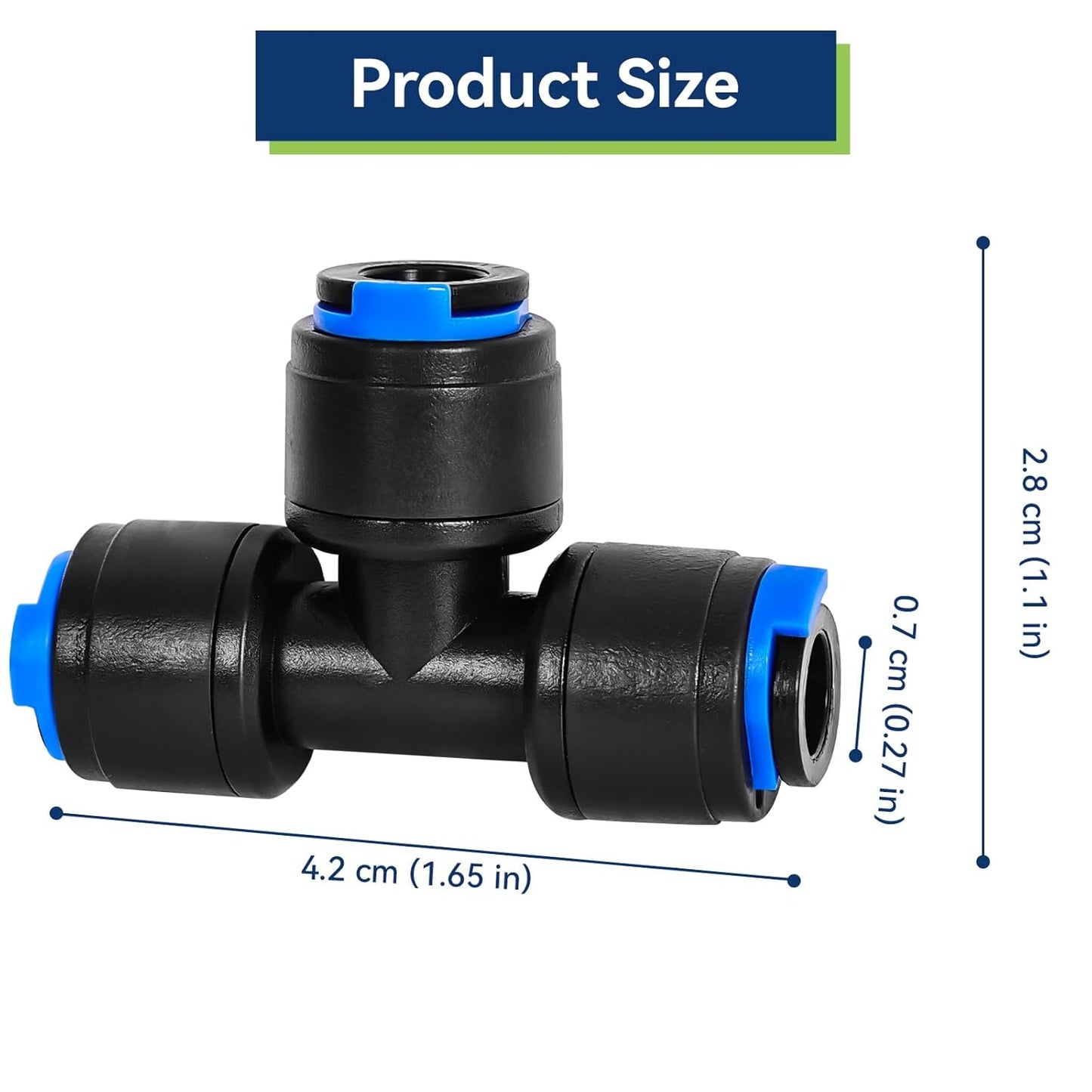 20 Pack 1/4" Drip Irrigation Tee Connectors, Quick Connect Universal Drip Irrigation Tubing Coupling Valve, Connector Locking Fitting for Sprinkler or Drip Irrigation System