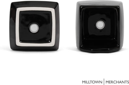 Milltown Merchants Succulent Wall Planter - Wall Vase - Black Ceramic Wall Mounted Planter - Succulent Plant Pot - Hanging Vase for Living Wall (1 Pack/Contemporary/Black)