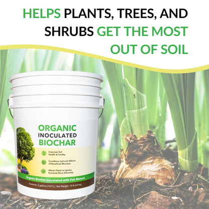 FOOP Organic Inoculated Biochar: Helps Plants and Trees Get The Most Out of Soil | Allows Plants to Uptake Nutrients More Efficiently | Contains Millions of Soil-Enriching Micro-Organisms | 5G Pail