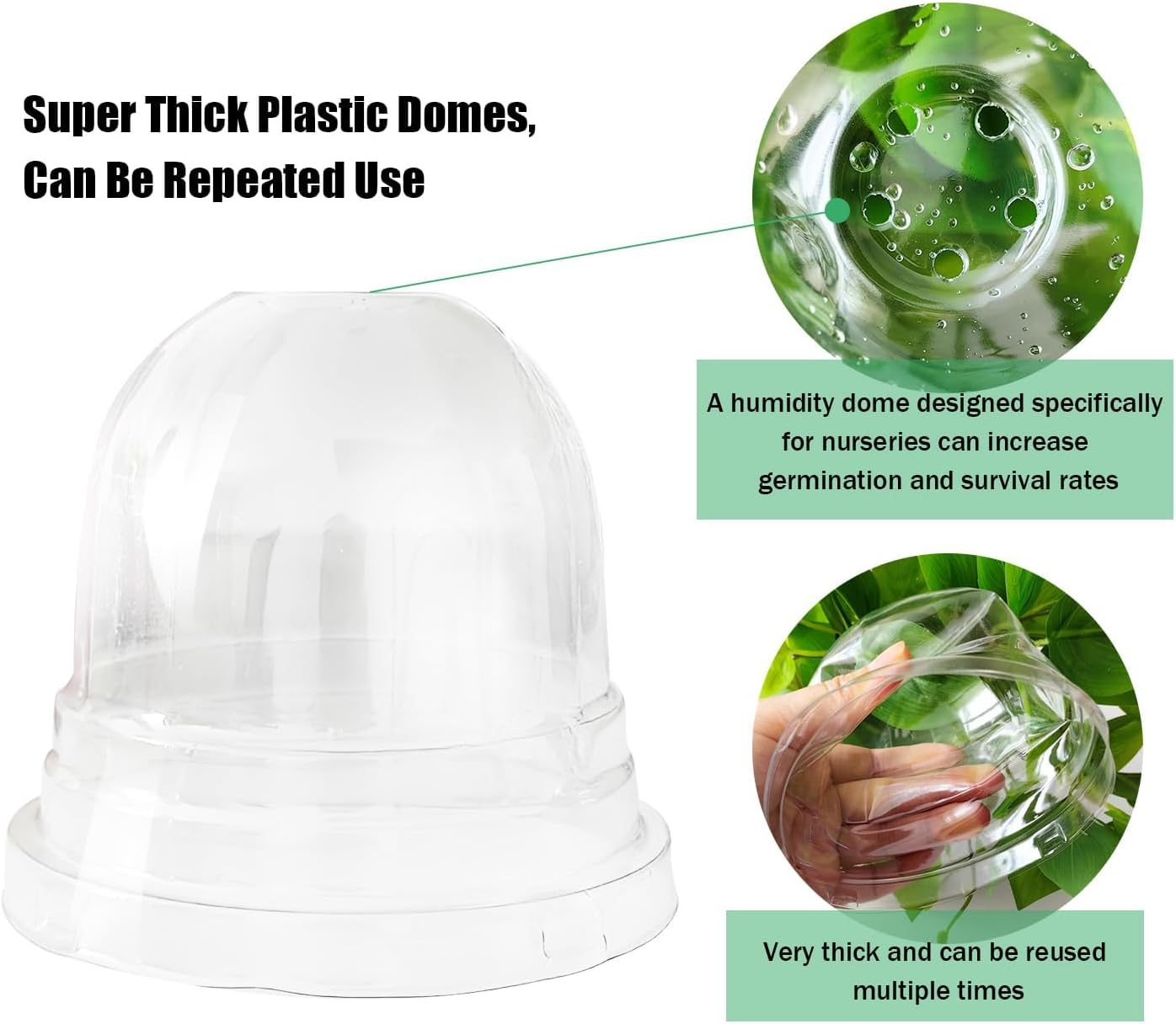 Plant Nursery Pots with Humidity Domes, 50 Sets 4 Inch Soft Nursery Pots Quality Ones (50 Red Pots + 50 Clear Lids), Quality Seeds Starting with Cover