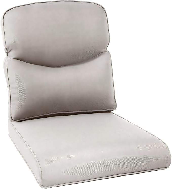 Outdoor Chair Cushions for Patio Furniture - 1 Pack Outside High Back Comfortable Thickened Pillow 22x24 with Zipper Cover for Wicker Rocking Swivel Chairs Loveseat Sofa – Beige/Crescent