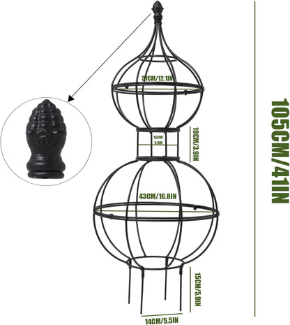 48.8"x17" Metal Obelisk Trellis for Climbing Plants | Unique Outdoor Support for Rose Bushes and Tall Vines | Durable & Weather-Resistant Garden Decor