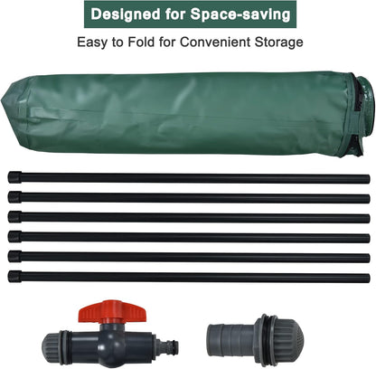 Happygrill 53 Gallon Collapsible Rain Barrel, PVC Rain Water Collection Barrel with Spigot Water Storage Container & Top Mesh, Portable Rain Barrels to Collect Rainwater from Gutter for Garden Lawn