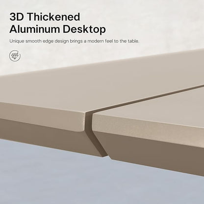 PURPLE LEAF 5 Pieces Outdoor Dining Set for 4, Aluminum Outdoor Patio Table and Chairs Set with Olefin Cushions, All-Weather Patio Dining Set for Garden or Deck, Beige