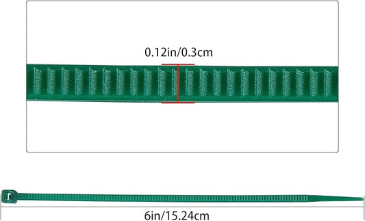 6 inch 3mm Dark Green Nylon Garden Cable Zip Ties Self Locking Cable Ties Twist Ties, Multi-Purpose Cable Tie (200 Pcs) Decoration Tie Wraps for Christmas Tree