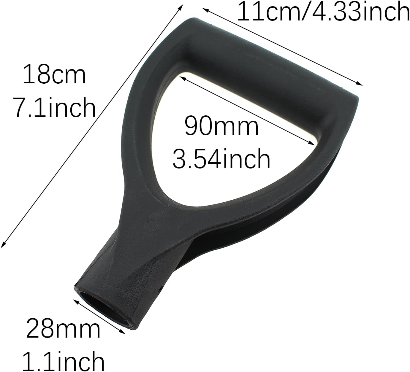 RLECS Black Shovel Handle D Shaped Grip 28mm ID Plastic Fork Spade Handle Suitable for Digging and Harrowing Tool