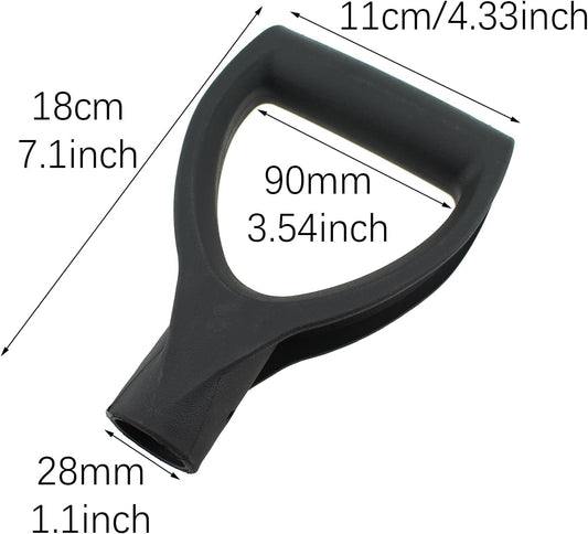 RLECS Black Shovel Handle D Shaped Grip 28mm ID Plastic Fork Spade Handle Suitable for Digging and Harrowing Tool