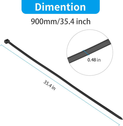 XINGO 36 inch Zip Ties Heavy Duty 40 PCS, 250 LBS Ultra Strong Plastic Wire Ties, Large Cable Ties xtra Long Tie Wraps, Indoor and Outdoor UV Resistant (White)