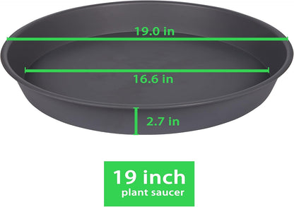 Plant Saucer, 2 Pack Largee Plant Saucer 18 19 inch (19", Cement Gray)