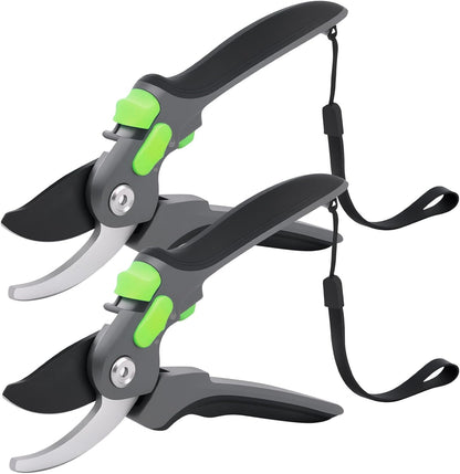 2 Pcs Pruning Shear Sturdy Steel Hand Pruner with Ergonomic Handle Efficient Gardening Shear Versatile Garden Pruner for Men Women Gardener