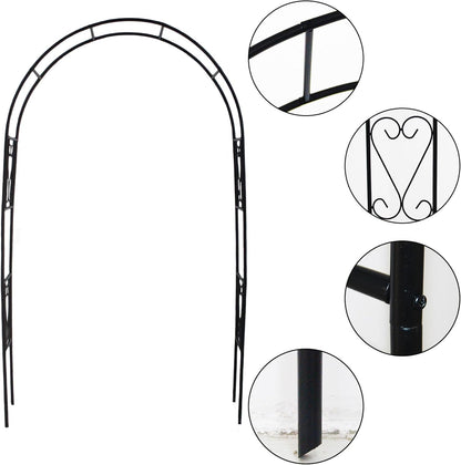 Iron Pergola Arbor Practical, Garden Arbor Arch, Metal Trellis Archway for Climbing Plants Rose Grape Vines, Pergola Decoration for Backyard Patio Lawn Pathway 7 Ft High x 4.1 Ft Wide