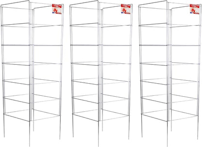 Cedar Ridge Square Foldable Tomato Cages - Made in USA Heavy Duty Plant Support for Vegetable Garden, Vegetables, and Flowers - Stakes and Trellis for Climbing Plants (13x56) 3-Pack