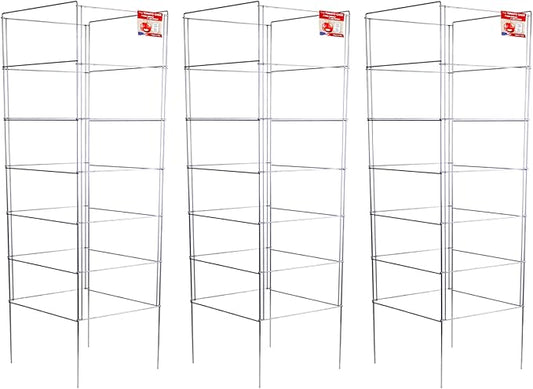 Cedar Ridge Square Foldable Tomato Cages - Made in USA Heavy Duty Plant Support for Vegetable Garden, Vegetables, and Flowers - Stakes and Trellis for Climbing Plants (13x56) 3-Pack