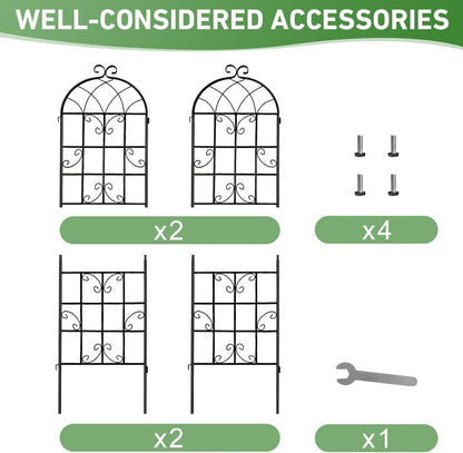 2 Pack 71x20in Garden Trellis, Black Metal Coating Rustproof Perfect for Supporting Climbing Plants Outdoor Roses, Vines, Flowers, and Vegetables